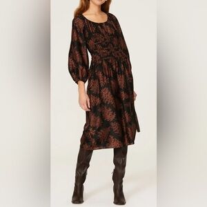 Elegant Rebecca Taylor Black and Brown Women's Dress